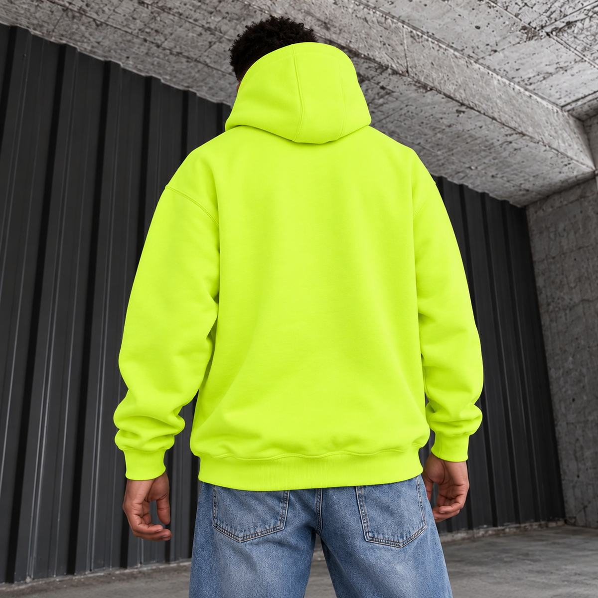 Hanorac JrdLog Neon yellow - spate