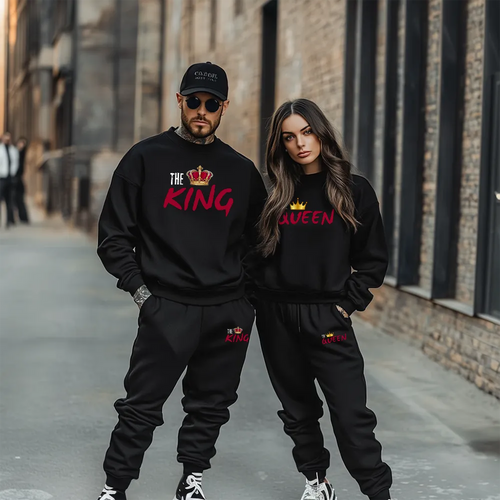 Hanorace + Pantaloni pentru cupluri The King / The Queen