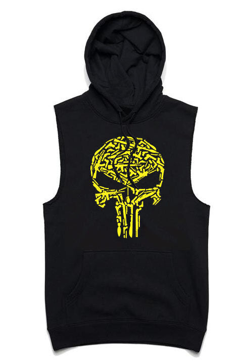 Hanorace fără maneca Yellow Skull