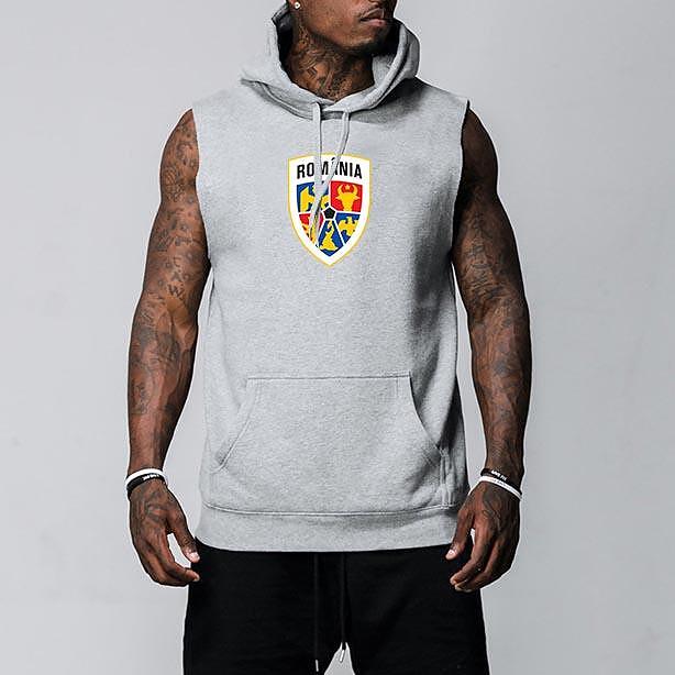 Hanorace fără maneca Romania Logo Gri