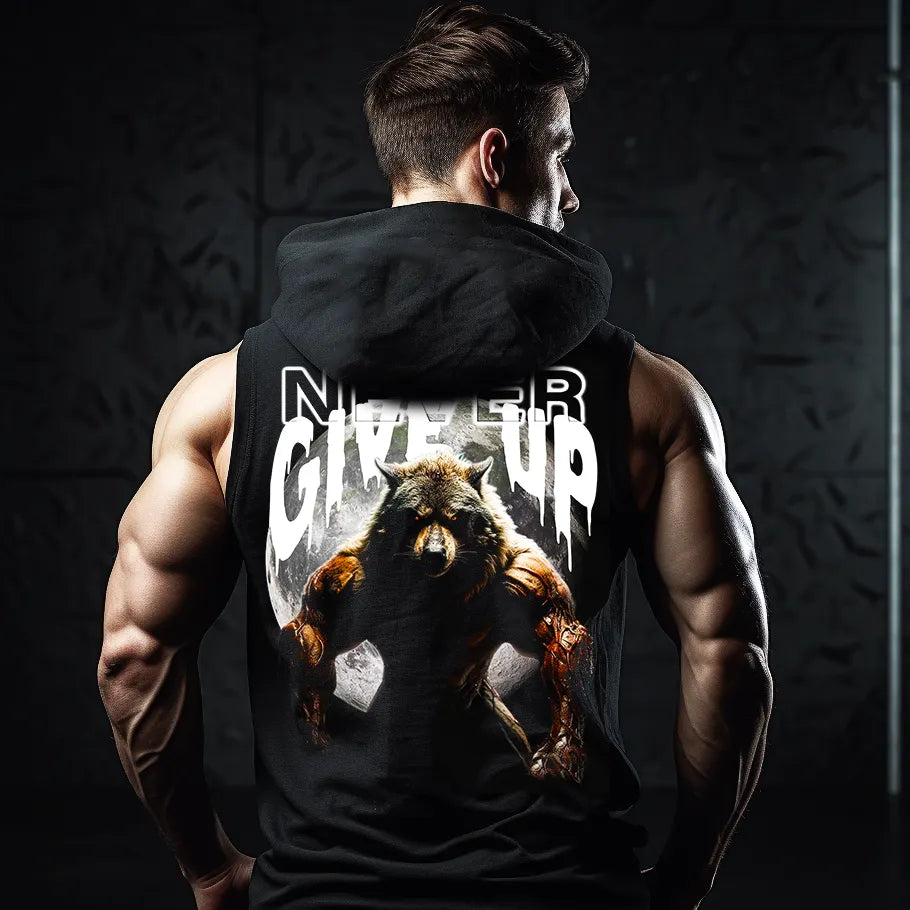 Hanorace fără maneca Never Give Up Wolf