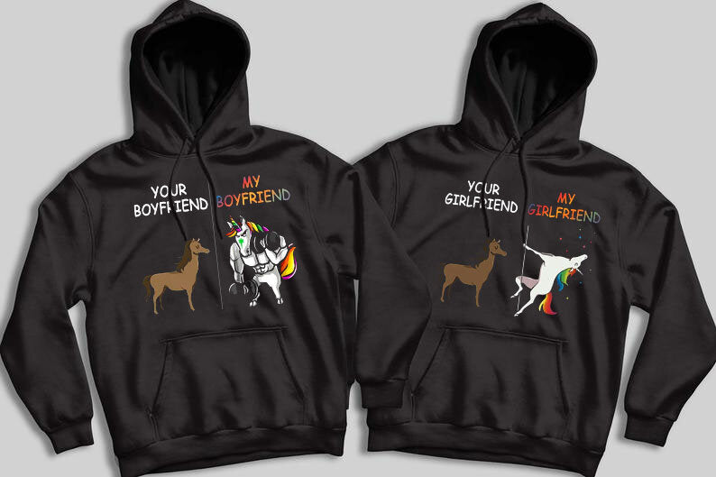 Hanorace pentru cupluri Girlfriend / Boyfriend