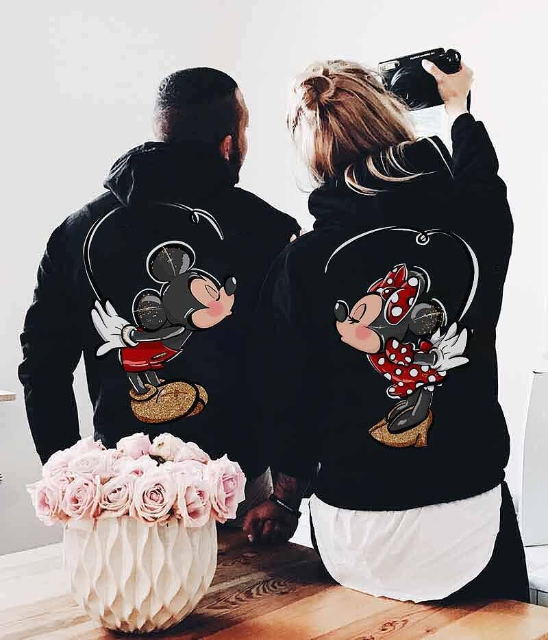 Hanorace pentru cupluri Mickey and Minnie Kiss