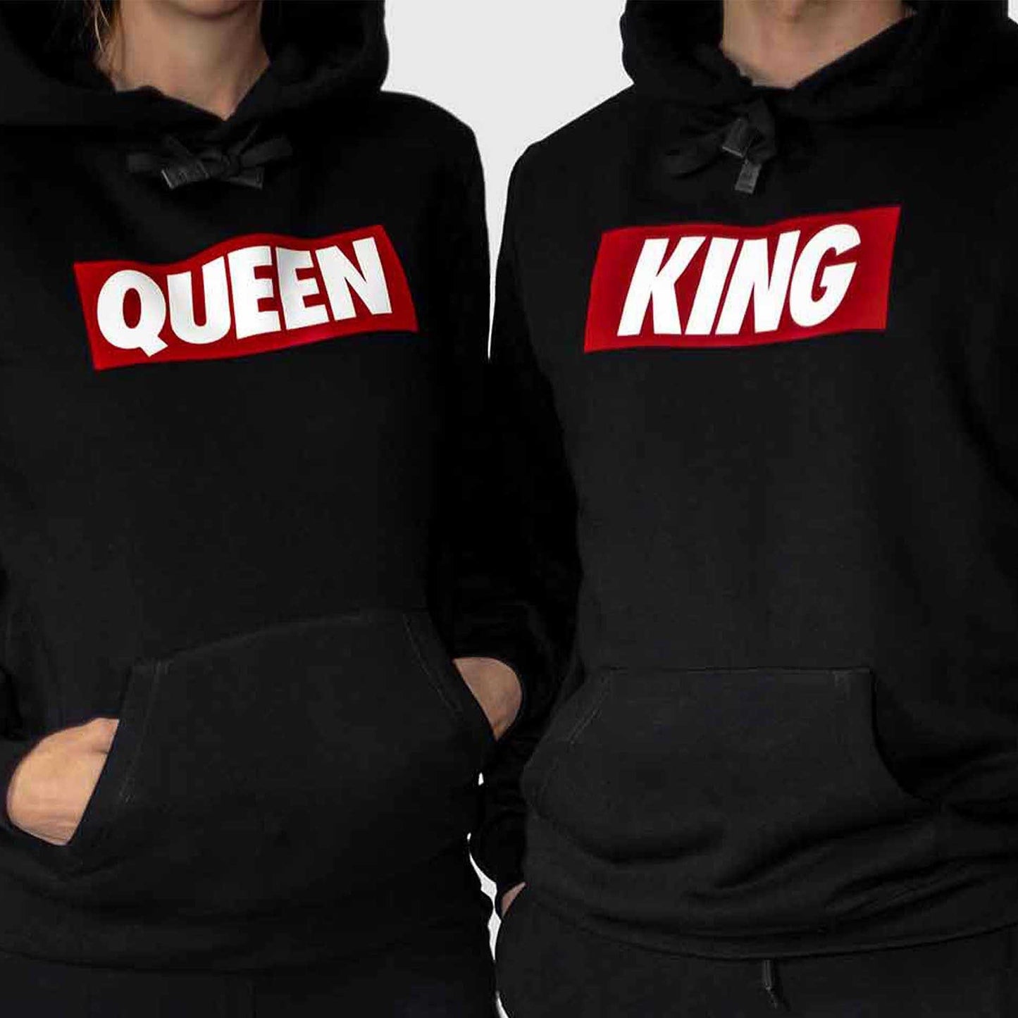 Hanorace pentru cupluri King Queen Rosu