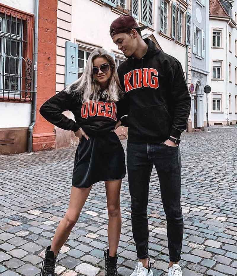 Hanorace pentru cupluri KQ Red