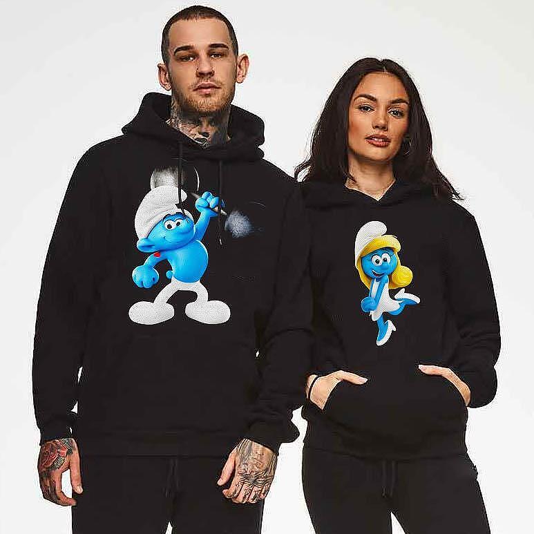 Hanorace pentru cupluri Smurf Love