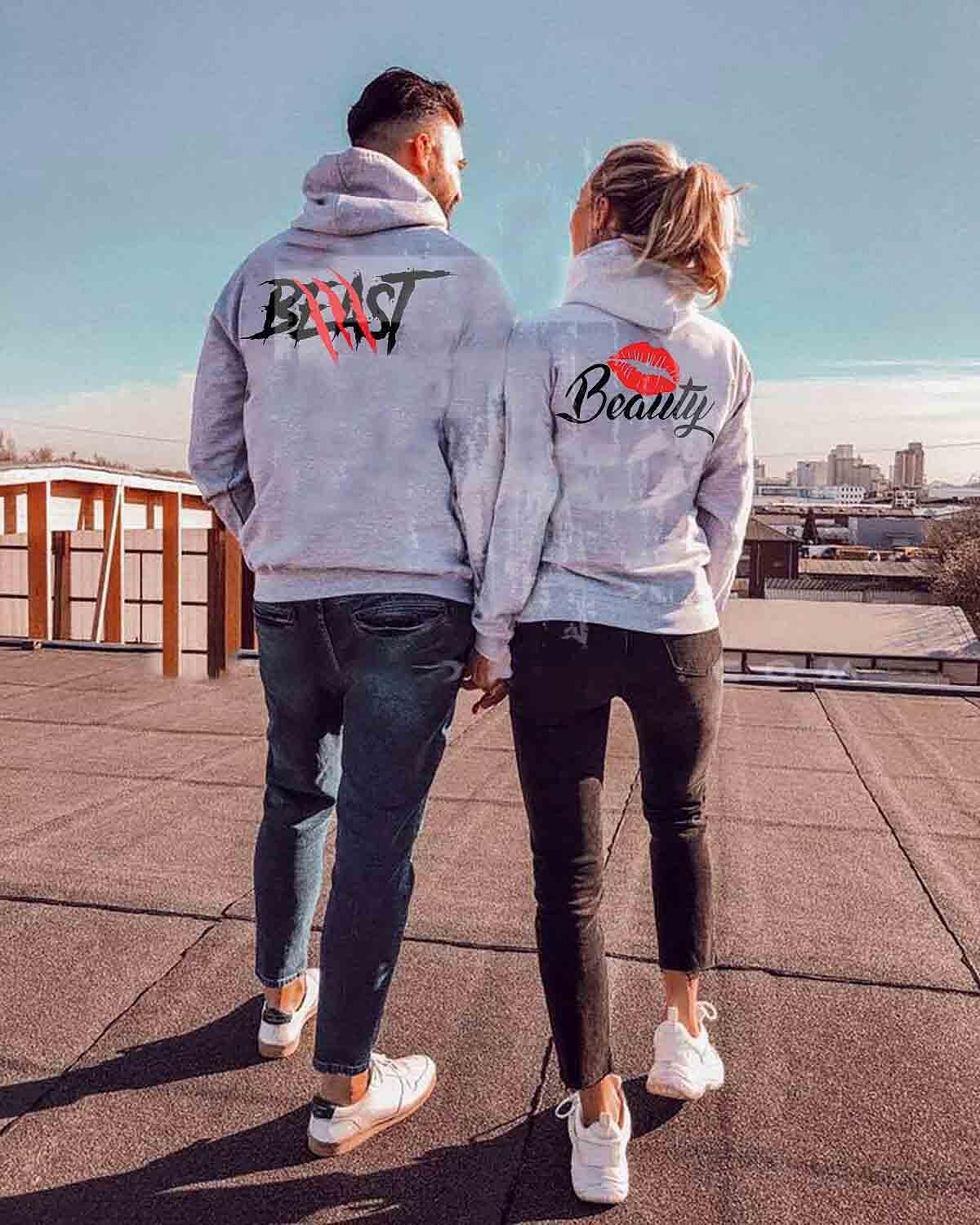 Hanorace pentru cupluri Beast and beauty