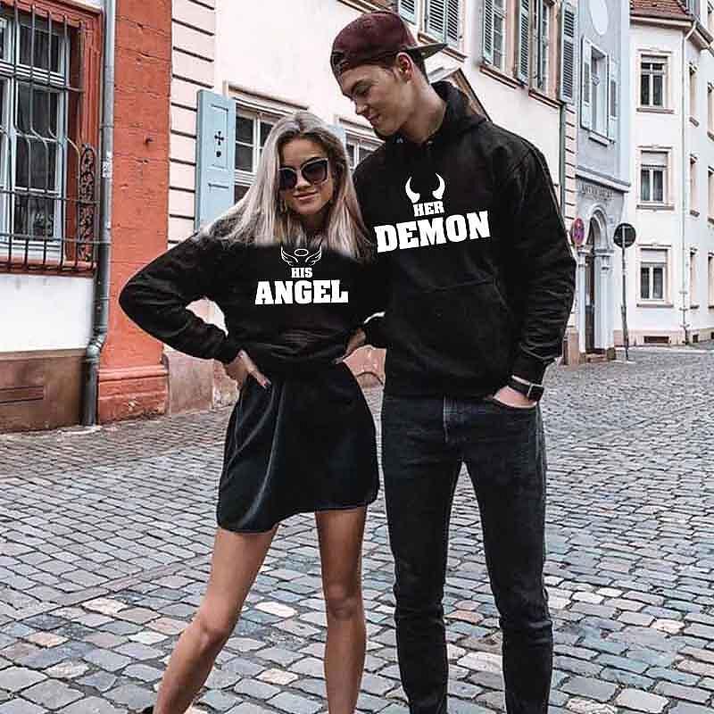 Hanorace pentru cupluri Angel / Demon