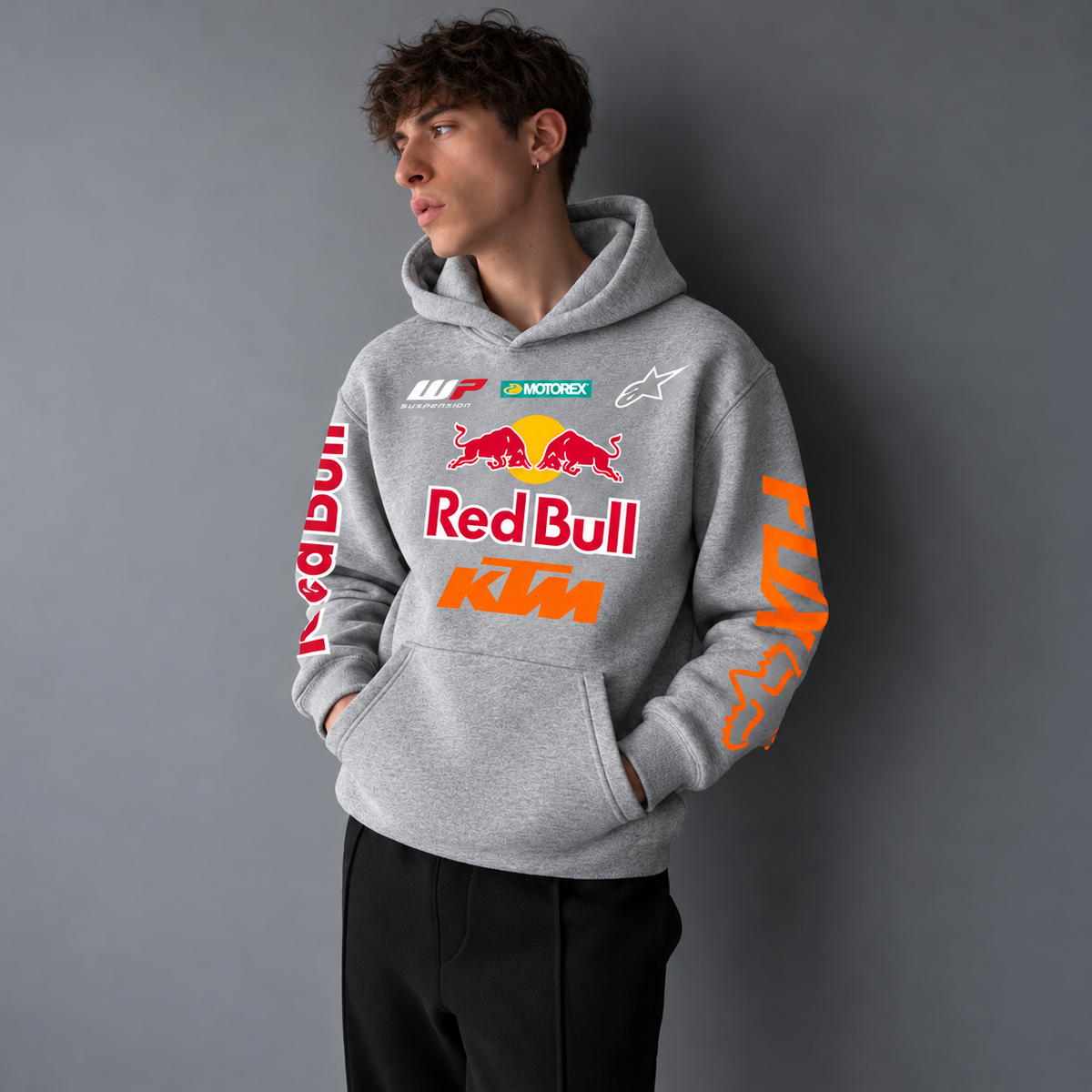 Hanorace RedBull KTM Heather gray - față