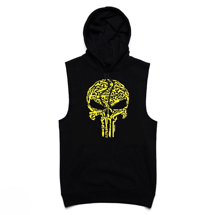 Hanorace fără maneca Skull Yellow