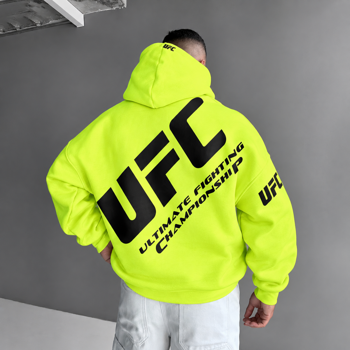 Hanorace UFCRosu Neon yellow - spate