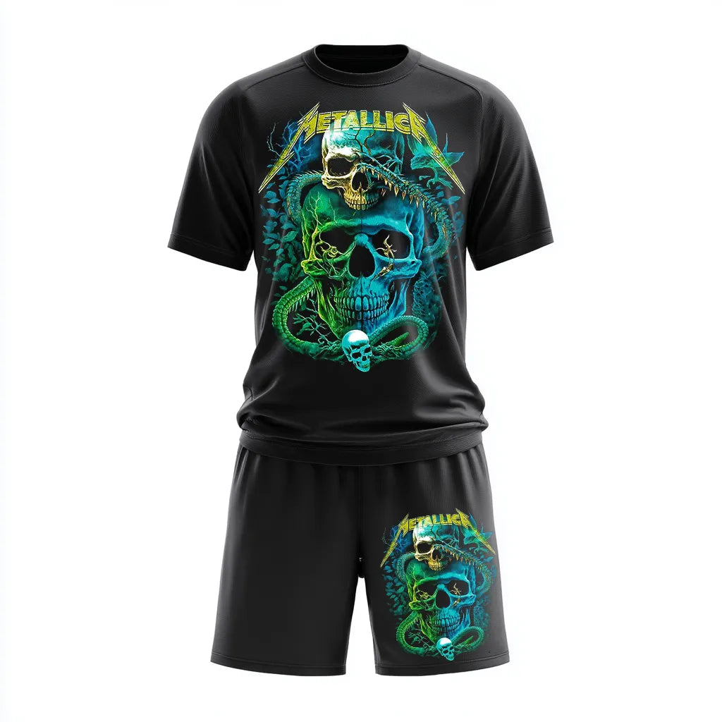 Set sportiv respirabil Metallica Skulls and Bones