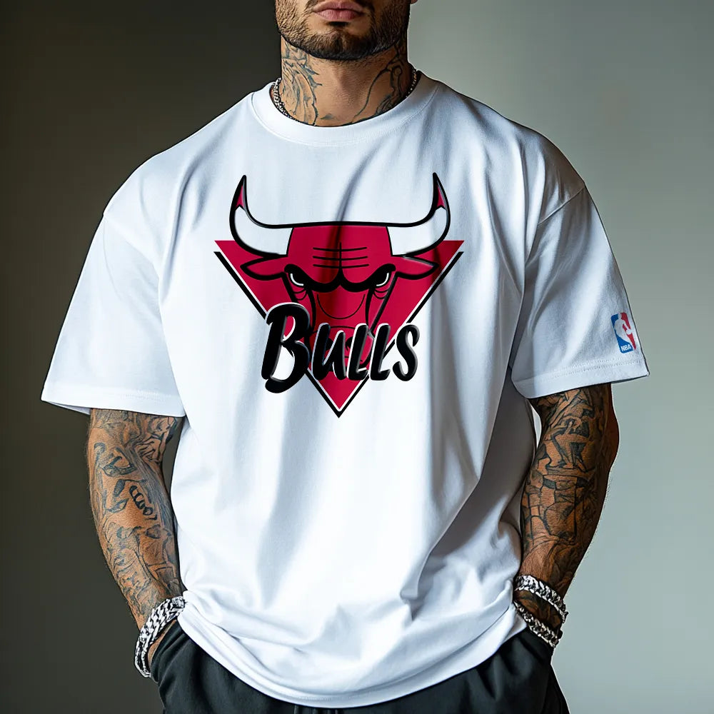 Tricou Unisex Oversized BullsRed