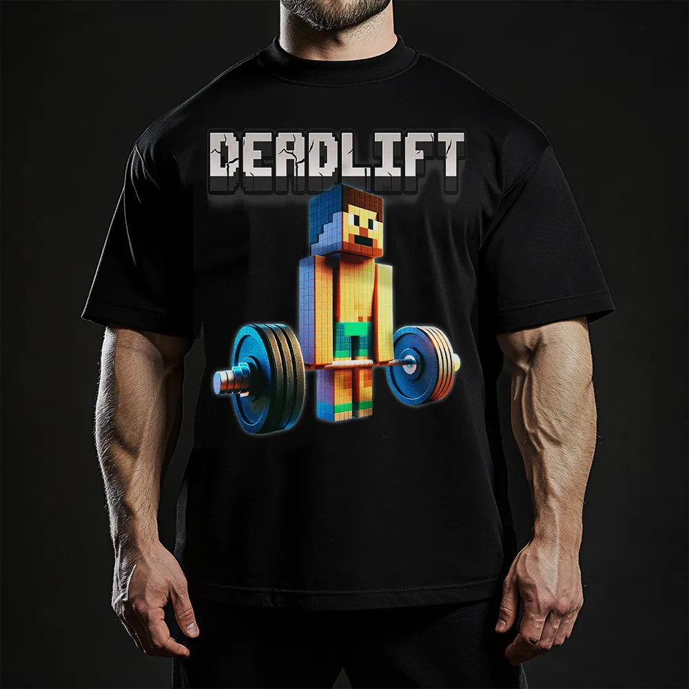 Tricou Unisex Oversized Deadlift Minecraft