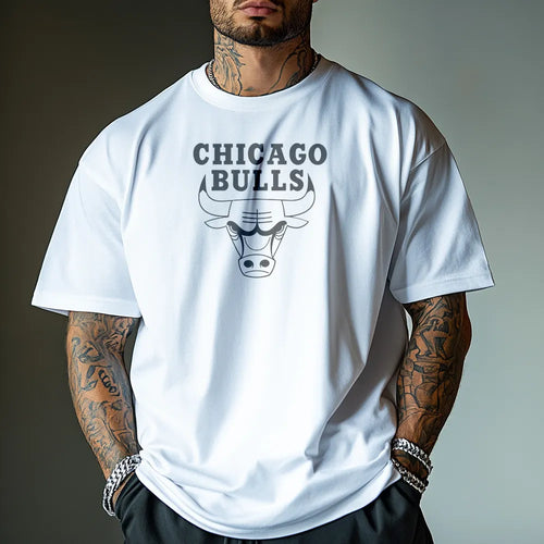Tricou Unisex Oversized BullsBl wh