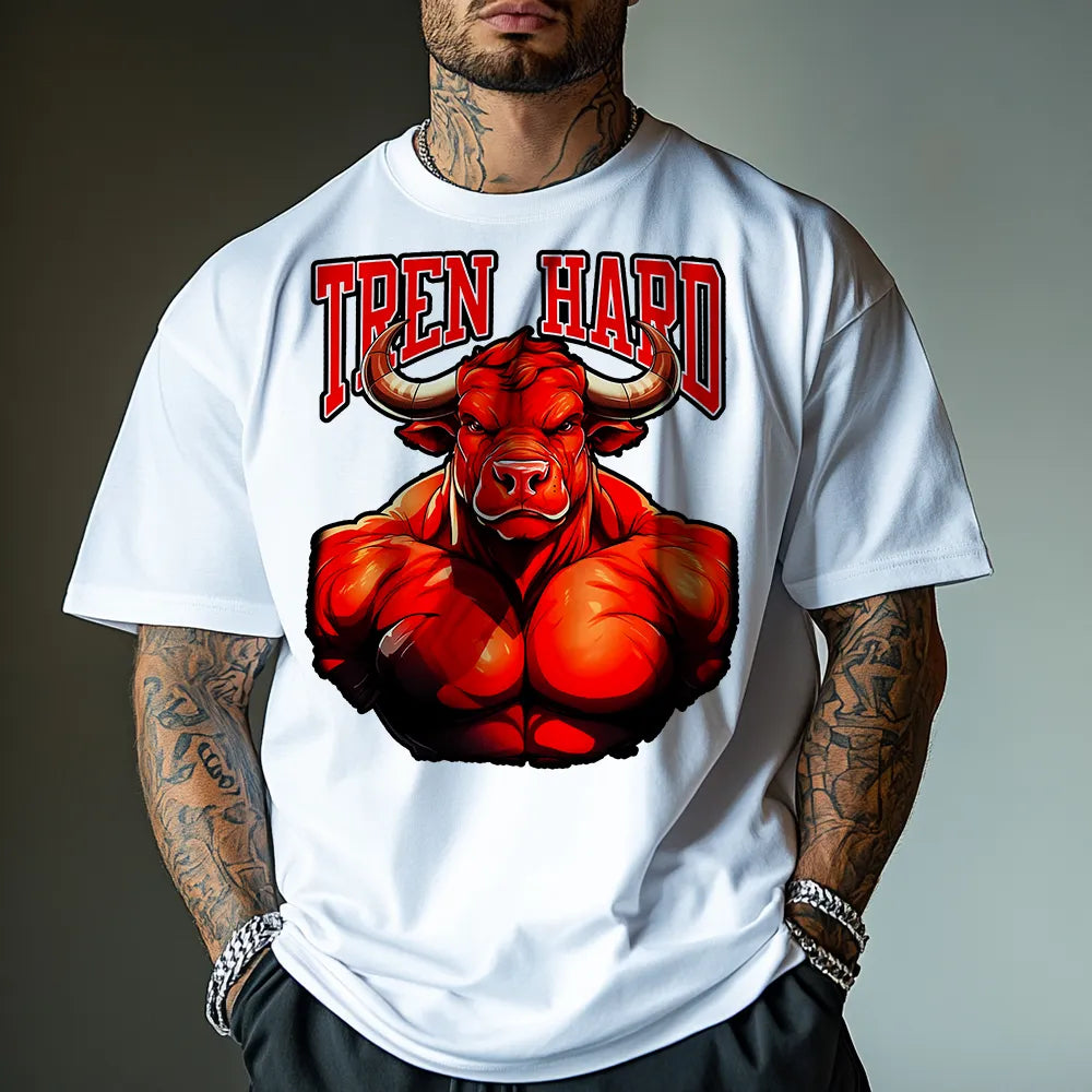 Tricou Unisex Oversized Tren Hard Bull wh