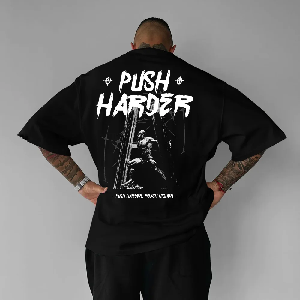 Tricou Unisex Oversized Push Harder