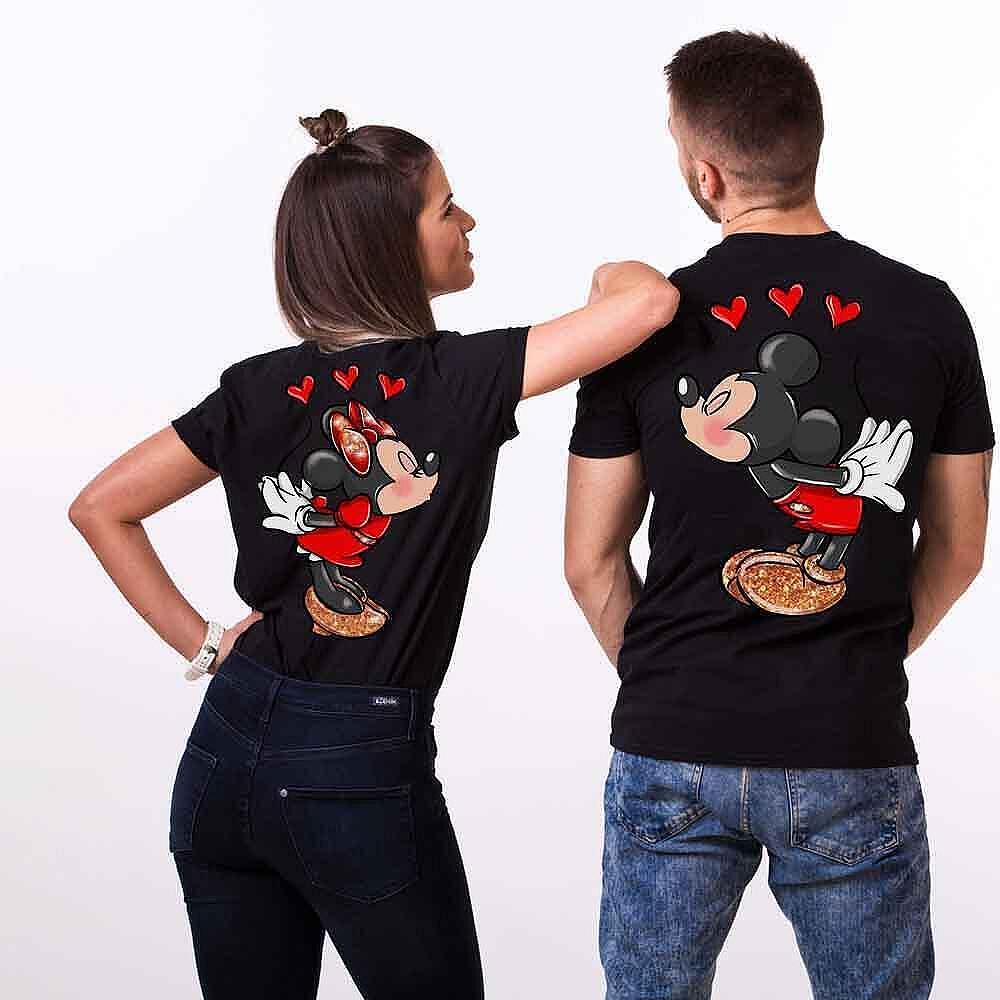 Tricouri pentru cupluri M and M Hearts b