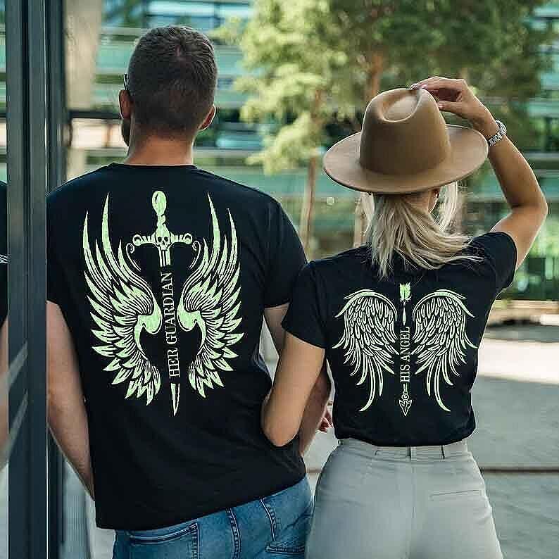 Tricouri pentru cupluri Angel Guardian New