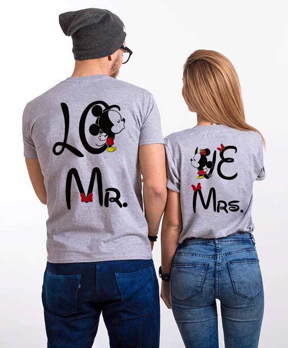 Tricouri pentru cupluri LO VE Gray