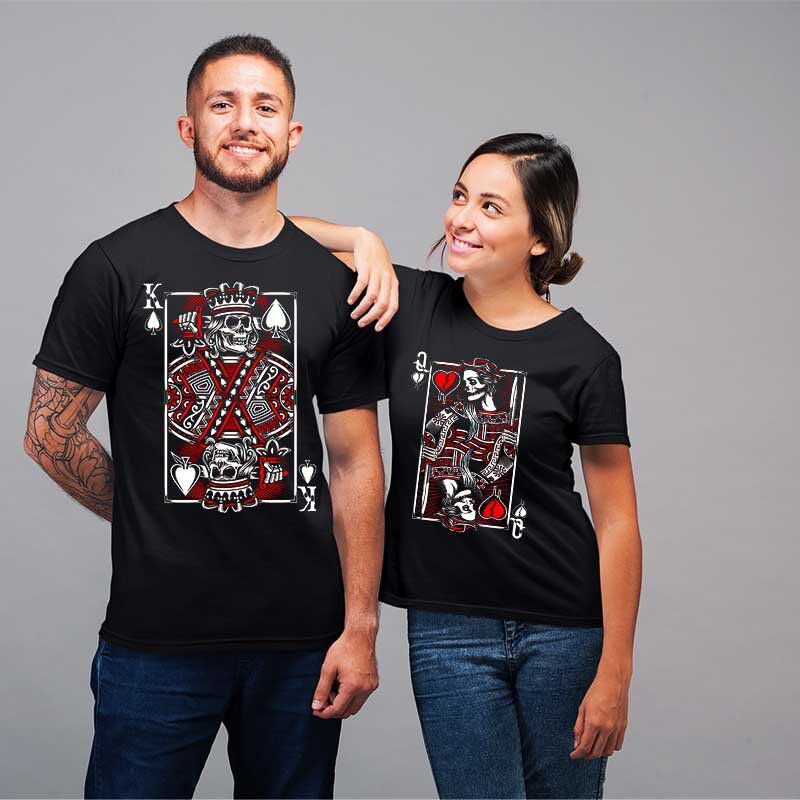 Tricouri pentru cupluri King and QUEEN