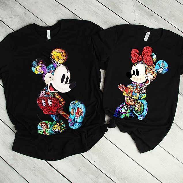 Tricouri pentru cupluri M and M Disneyy