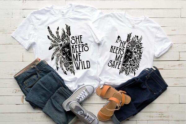 Tricouri pentru cupluri SAFE / WILD White