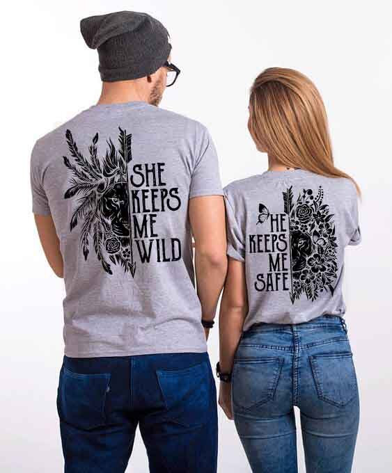 Tricouri pentru cupluri SAFE / WILD Gray