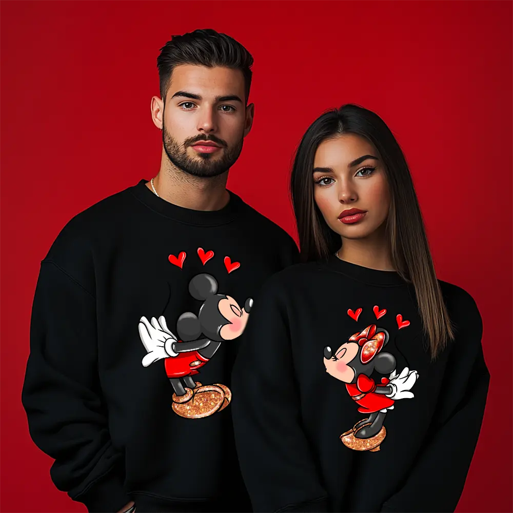 Unisex bluze pentru cupluri Mickey / Minnie Hearts