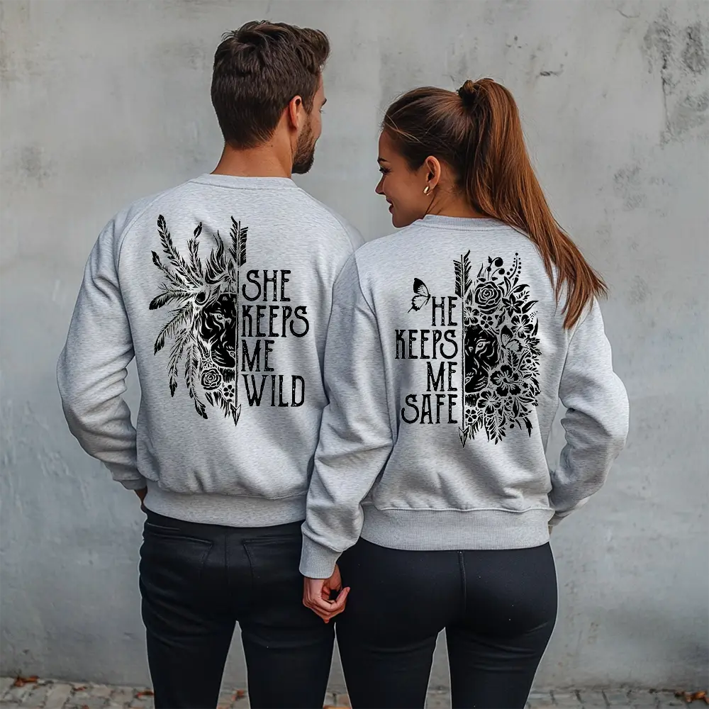 Unisex bluze pentru cupluri Safe / Wild