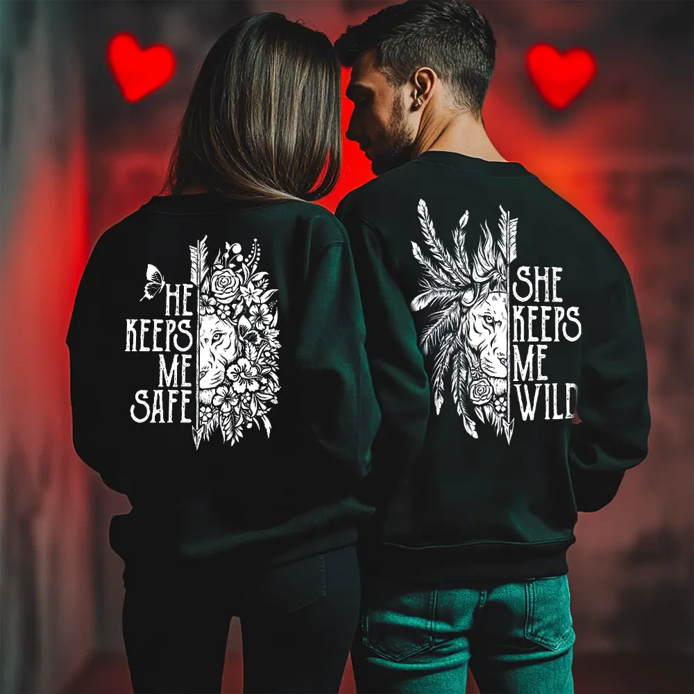 Unisex bluze pentru cupluri Safe / Wild