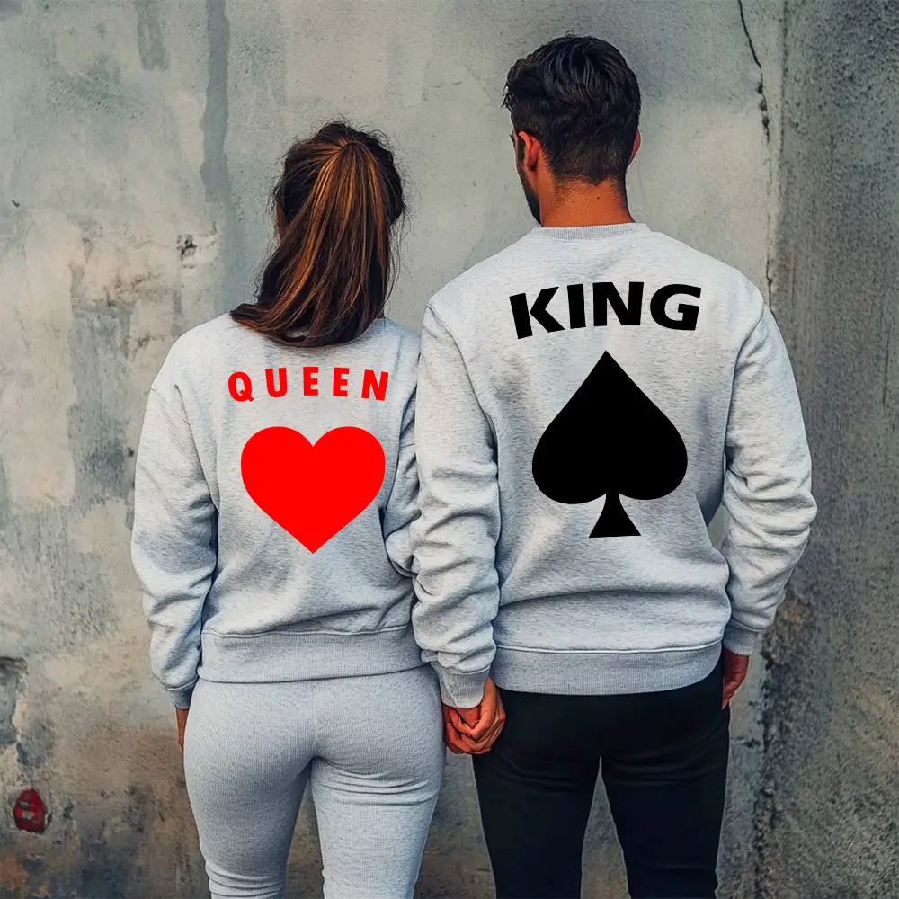 Unisex bluze pentru cupluri King Queen Cards