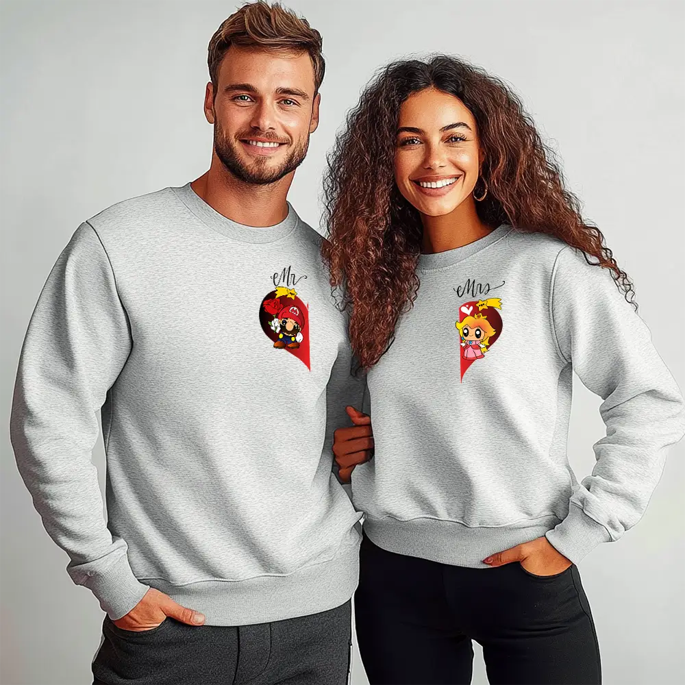 Unisex bluze pentru cupluri Mr. Mrs. Mario