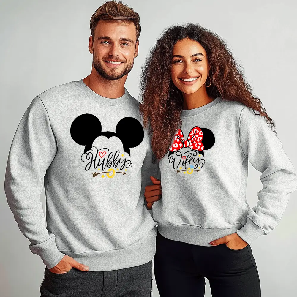 Unisex bluze pentru cupluri Hubby / Wifey