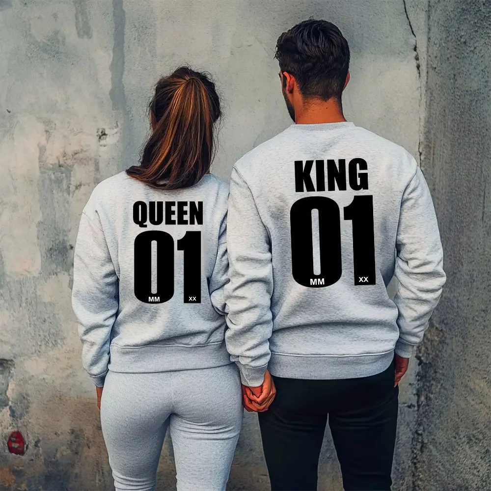 Unisex bluze pentru cupluri King Queen 01