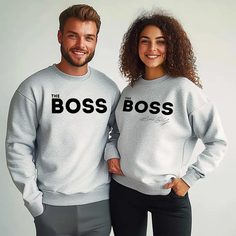 Unisex bluze pentru cupluri The Boss / The Boss Lady