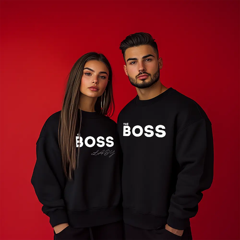 Unisex bluze pentru cupluri The Boss / The Boss Lady