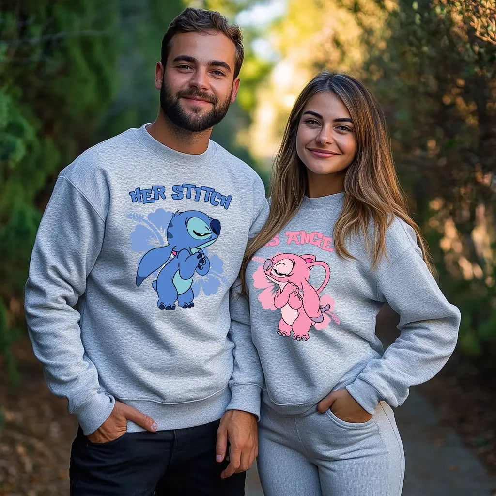 Unisex bluze pentru cupluri Stitch