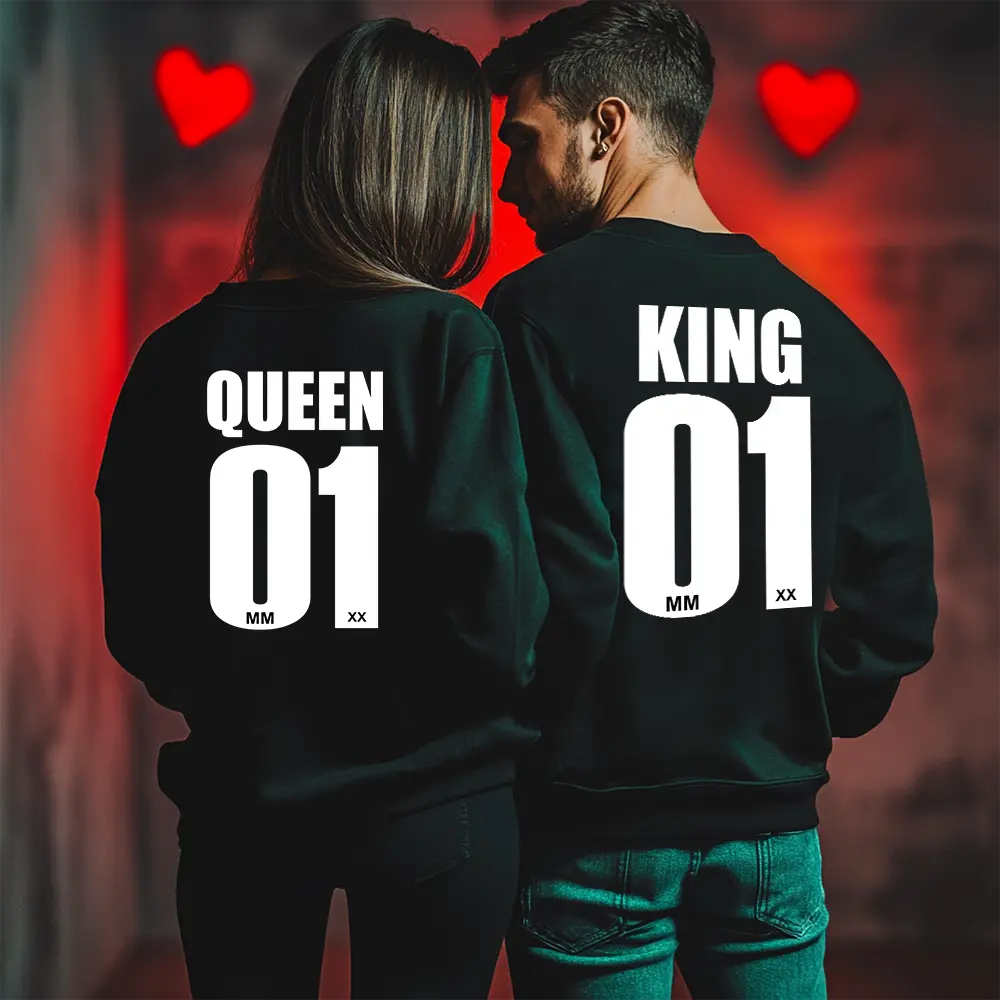 Unisex bluze pentru cupluri King Queen 01