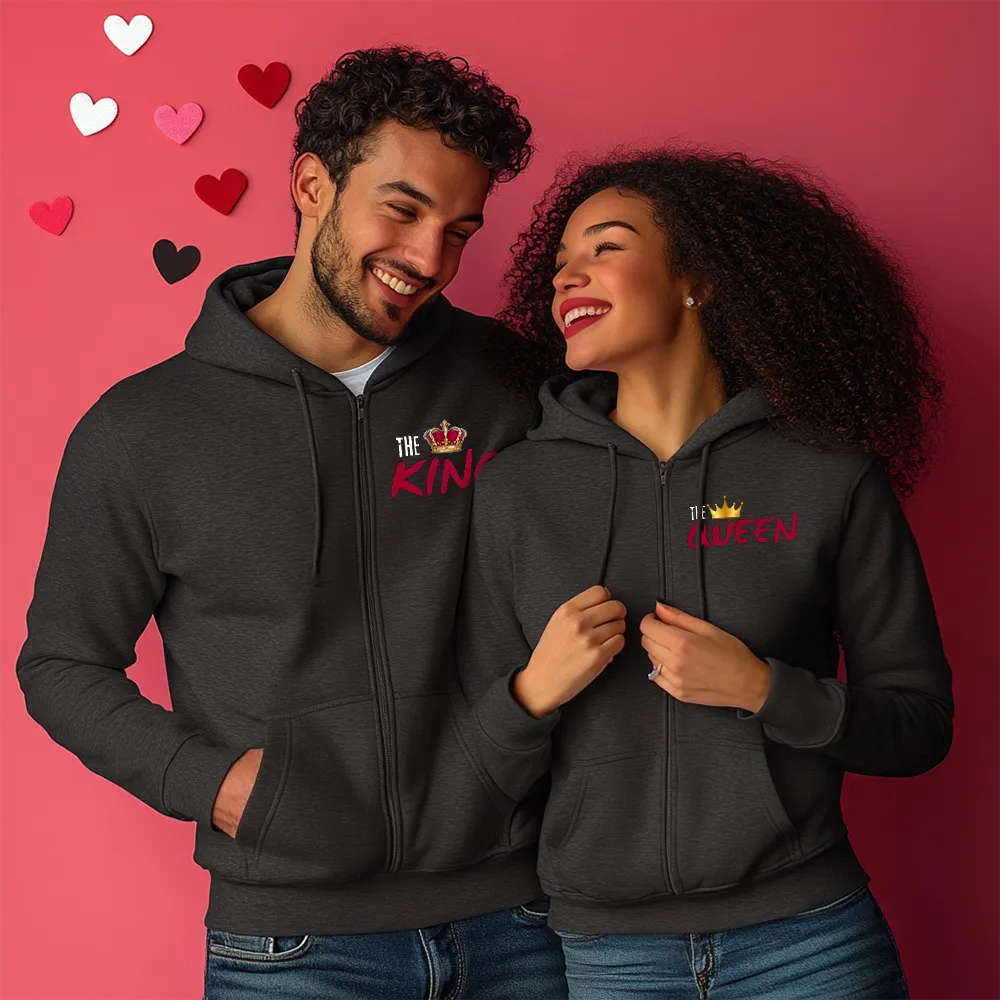 Unisex Hanorace pentru cupluri KQ Dark Gray