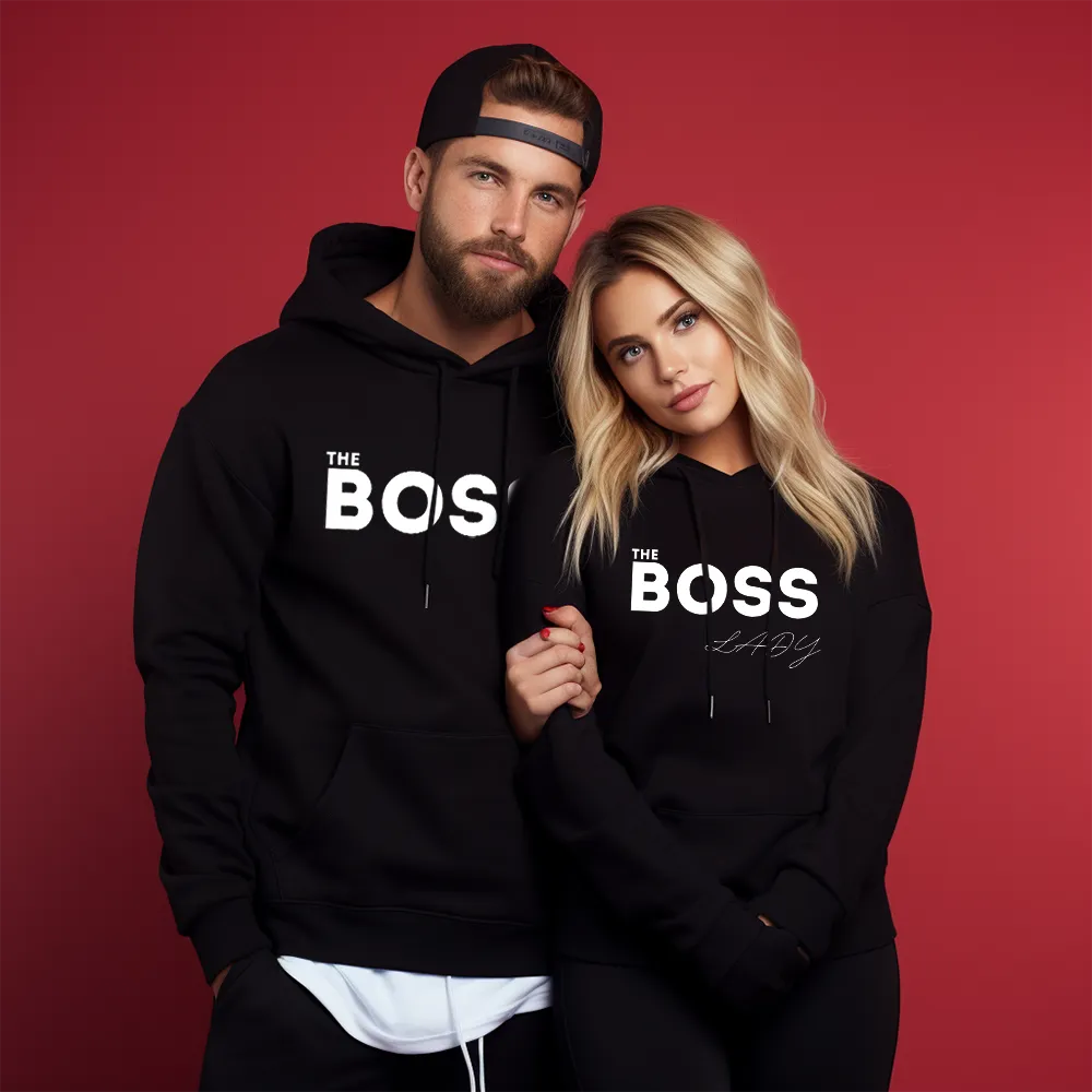 Unisex Hanorace pentru cupluri The Boss / The Boss Lady Bl