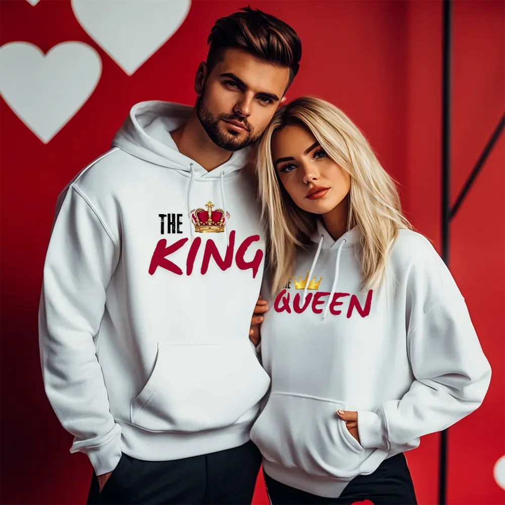 Unisex Hanorace pentru cupluri The King and The Queen