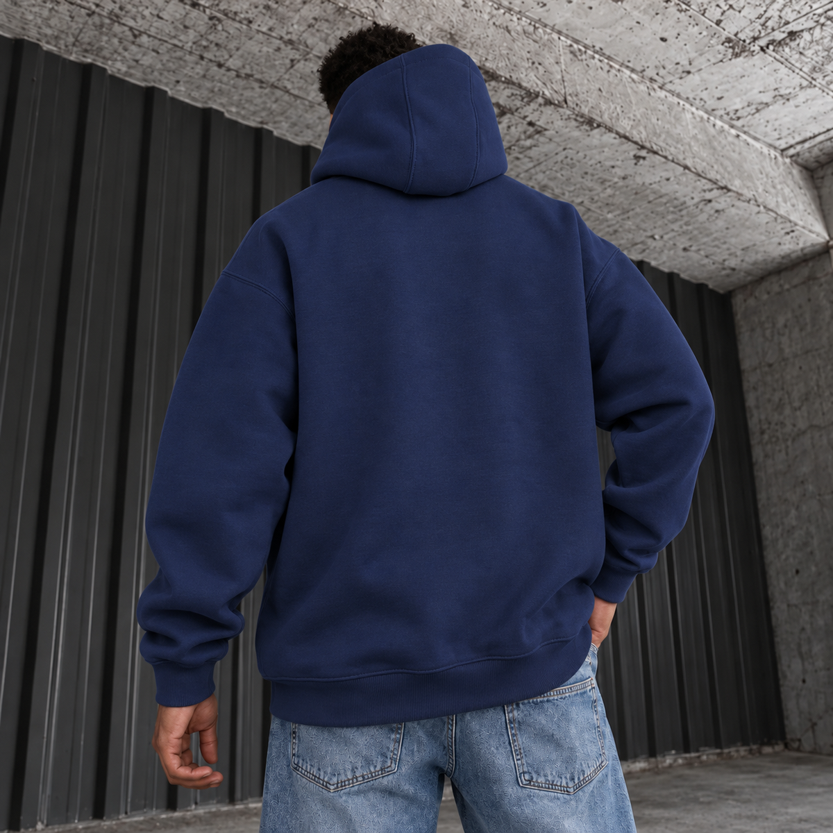 Hanorac JrdLog Navy - spate