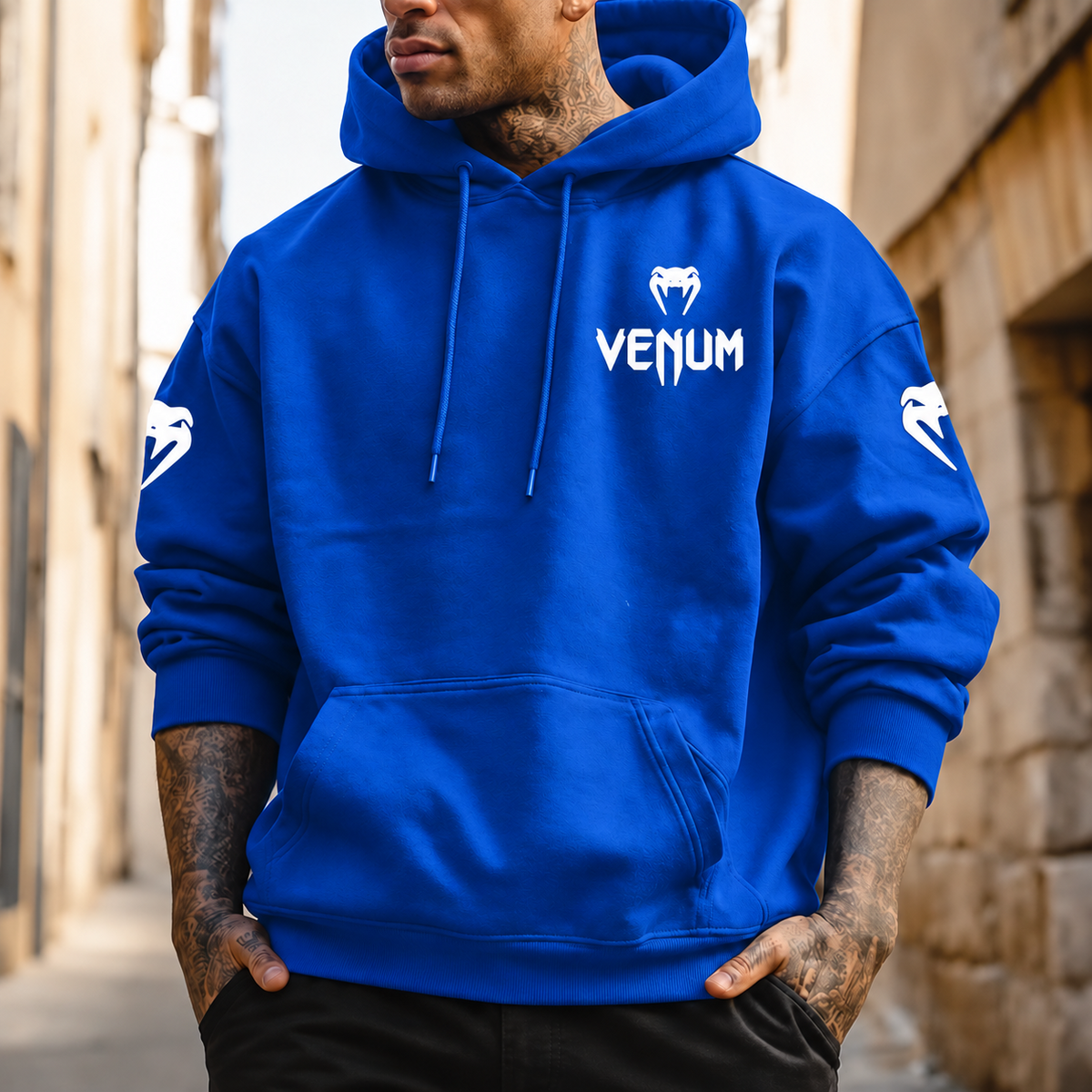 Hanorac SnakeV Royal blue - față