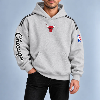 Hanorace Chicago Bulls Red Heather gray - față