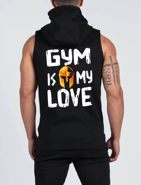 Hanorace fără maneca Gym is My Love cu fermoar
