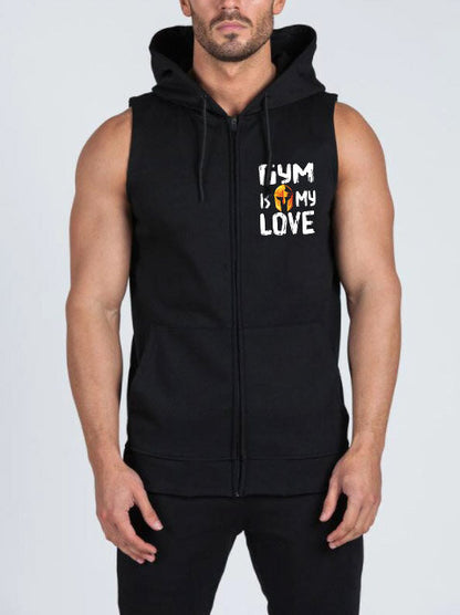 Hanorace fără maneca Gym is My Love cu fermoar