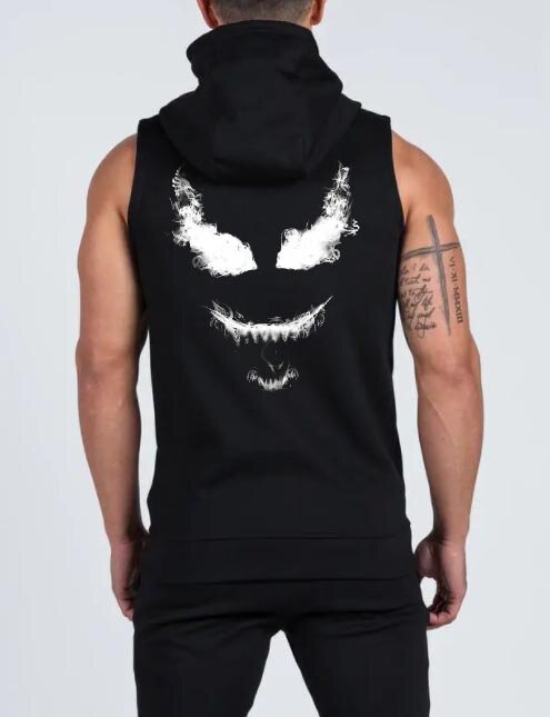 Hanorace fără maneca Evil Smile cu fermoar