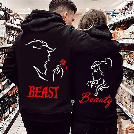 Hanorace pentru cupluri Beast Beauty 2