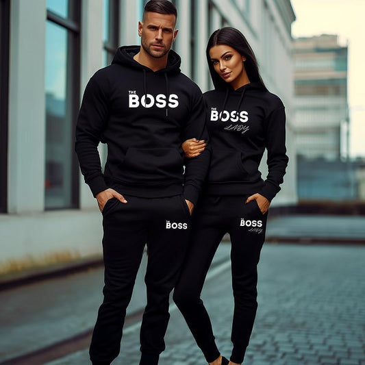 Hanorace + Pantaloni pentru cupluri The boss / The Boss Lady